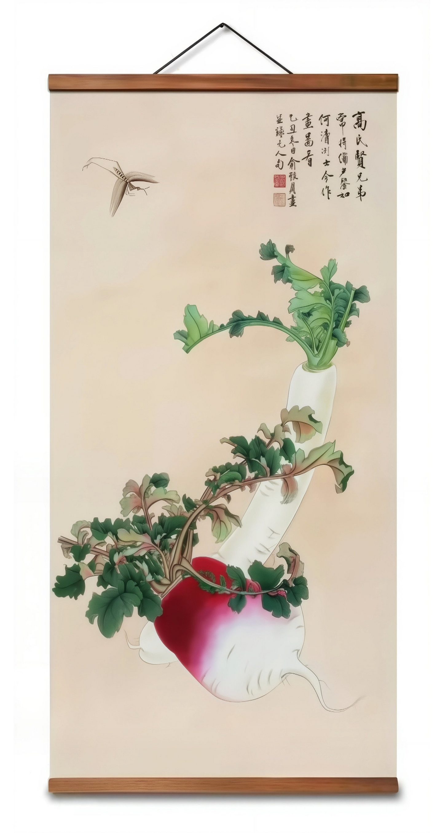 Radish & Grasshopper Wall Scroll