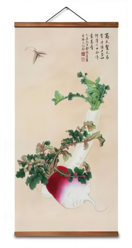 Radish & Grasshopper Wall Scroll